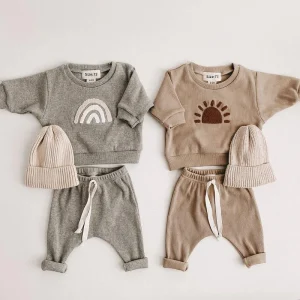 Fashion Kids Clothes Set Toddler Baby Boy Girl Pattern Casual Tops + Child Loose Trousers 2pcs Baby Boy Designer Clothing Outfit