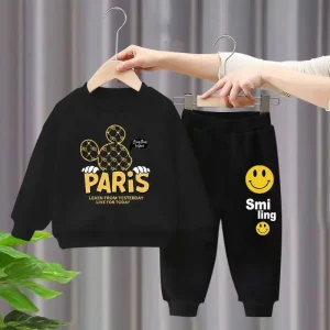 Autumn Children Boy Clothes Set Kid Girls Cartoon Printed Sweatshirts Pullover Top And Pants 2pcs Suit Baby Fashion Tracksuits
